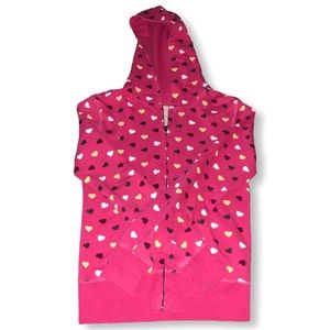Aeropostale y2k multicolor All Over Hearts Full Zip Up Hoodie Hooded Jacket
